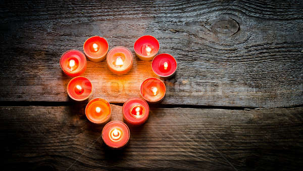 St Valentine's day candles Stock photo © Alex9500