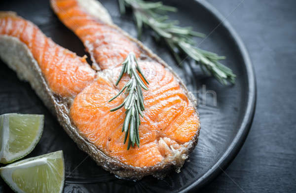 Roasted trout steak with fresh rosemary Stock photo © Alex9500