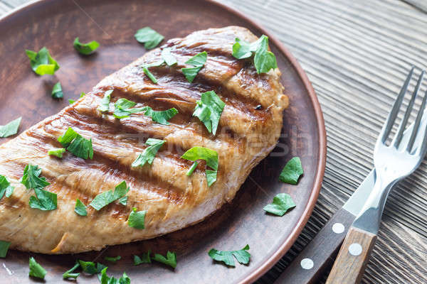 Grilled turkey breast with parsley Stock photo © Alex9500