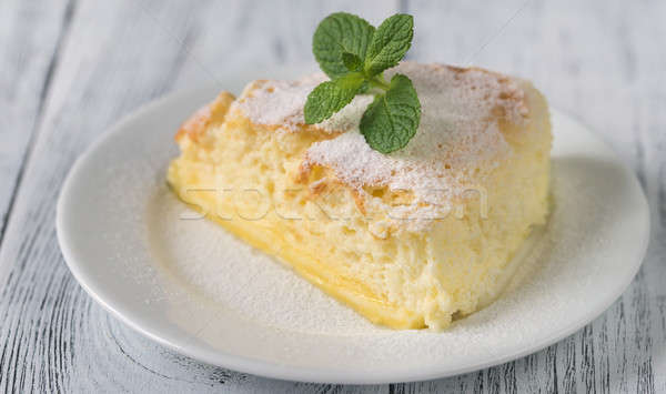 Fatia bolo de queijo branco prato bolo alimentação Foto stock © Alex9500