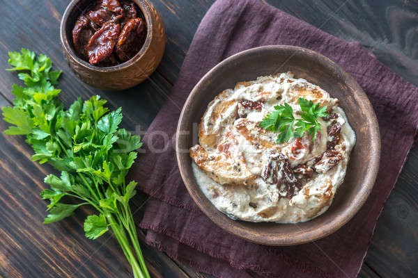 Pollo pomodoro crema salsa alimentare formaggio Foto d'archivio © Alex9500