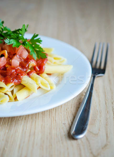 Stockfoto: Macaroni · pasta · voedsel · blad · diner · Rood