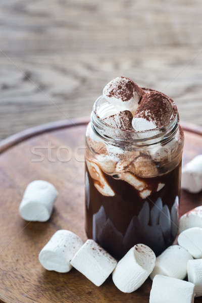 [[stock_photo]]: Verre · jar · chocolat · chaud · alimentaire · café · boire