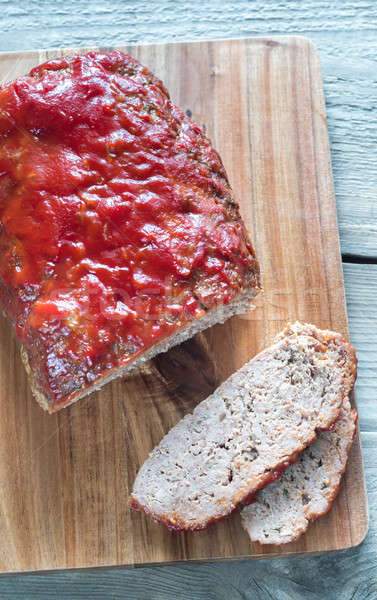 Meat loaf covered with tomato sauce Stock photo © Alex9500