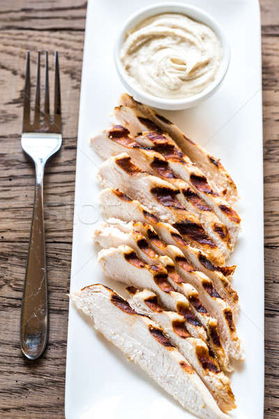 Grilled chicken with tahini sauce Stock photo © Alex9500