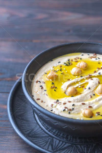 Stock photo: Bowl of hummus