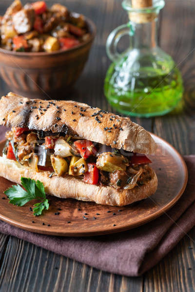 Sandwich with ratatouille on the plate Stock photo © Alex9500