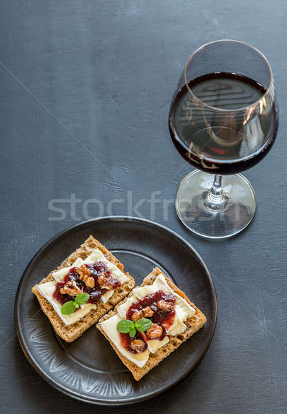 Bread with camembert cheese and jam Stock photo © Alex9500