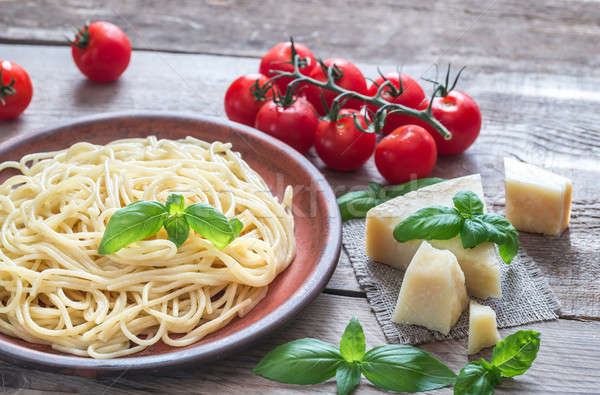 Portion of spaghetti with ingredients Stock photo © Alex9500