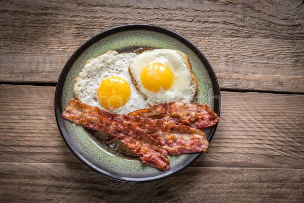 Teil Eier Speck Essen Platte Stock foto © Alex9500
