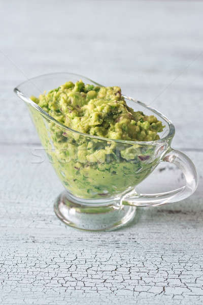 Guacamole in glass gravy-boat Stock photo © Alex9500