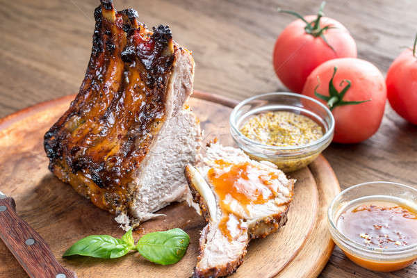 Grilled pork ribs in barbecue sauce Stock photo © Alex9500