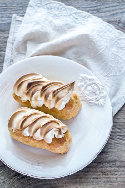 Eclairs with lemon curd and meringue Stock photo © Alex9500