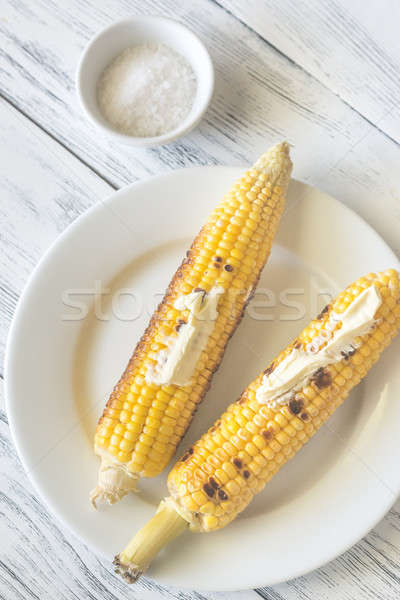 Grilled corncorbs on the plate Stock photo © Alex9500