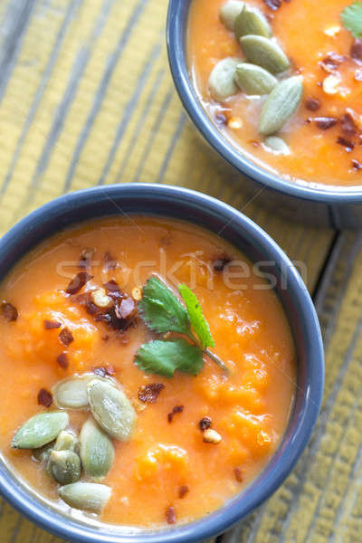 Bolos calabaza crema sopa alimentos mesa Foto stock © Alex9500