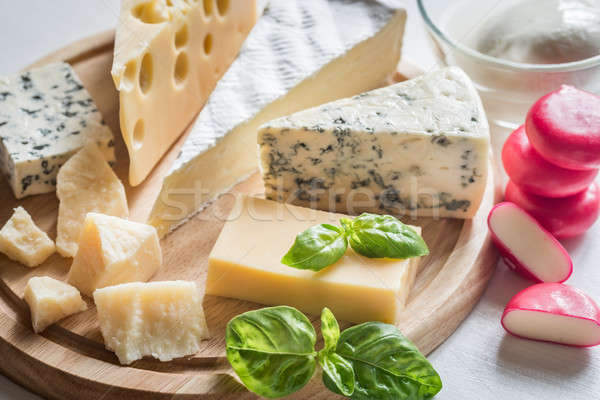 Unterschiedlich Käse Essen Tabelle Messer Kopf Stock foto © Alex9500