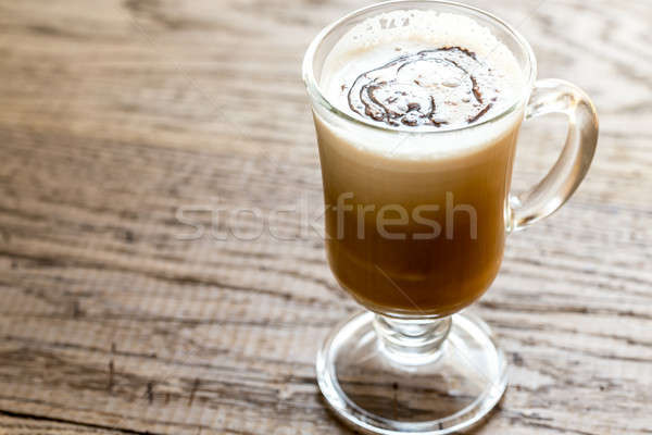 Glas mug Cappuccino Kaffee Schokolade Hintergrund Stock foto © Alex9500