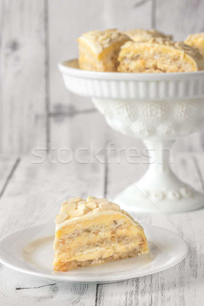 Stockfoto: Egyptische · cake · witte · plaat · tabel