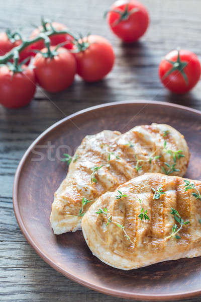 Grilled chicken with fresh cherry tomatoes Stock photo © Alex9500