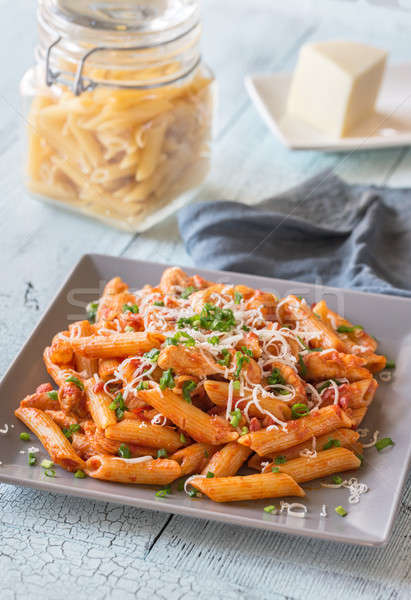Portion of cheesy chicken pasta Stock photo © Alex9500
