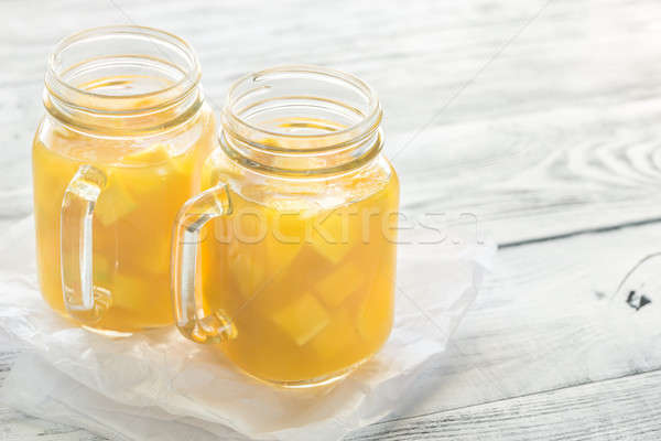 Mango juice in mason jars Stock photo © Alex9500
