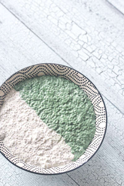 Bowl of chia seed and spirulina pudding Stock photo © Alex9500