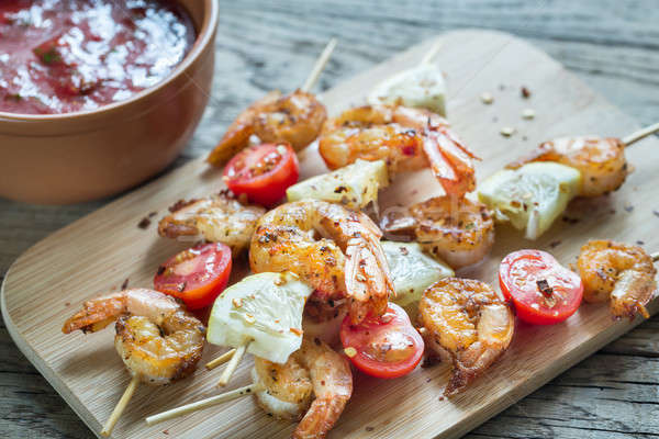 Skewers with shrimps Stock photo © Alex9500