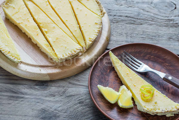 Portion of lemon tart on the plate Stock photo © Alex9500