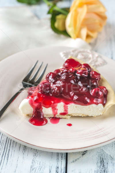 Tart with cream cheese and cherries Stock photo © Alex9500