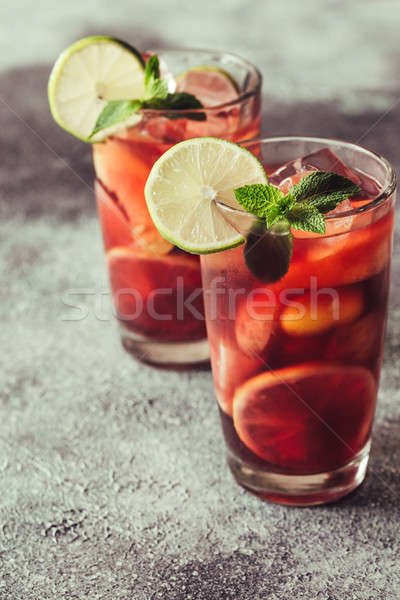 Two glasses with Spanish fruit Sangria Stock photo © Alex9500