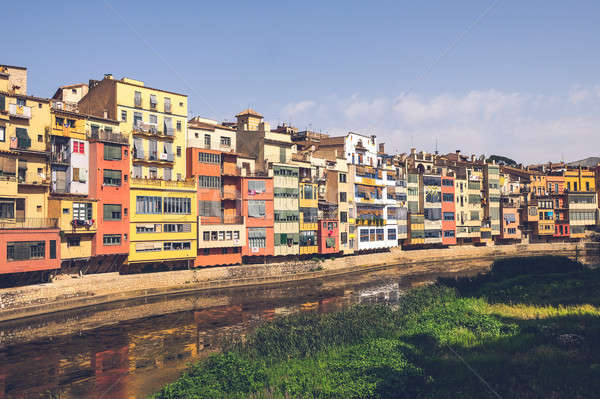 Pittoresque maisons Espagne rivière maison bâtiment [[stock_photo]] © Alex9500