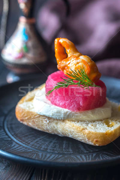 Sandwich with tuna, crab claw and mozzarella Stock photo © Alex9500
