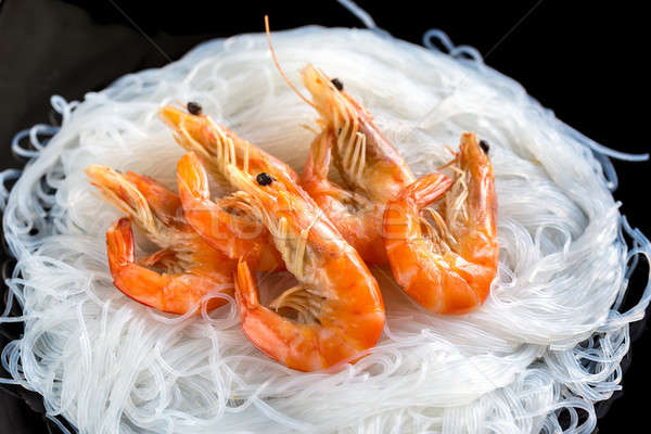 Asian noodles with shrimps Stock photo © Alex9500