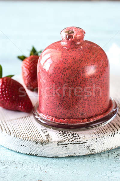 Fraise semences pouding alimentaire fruits verre Photo stock © Alex9500