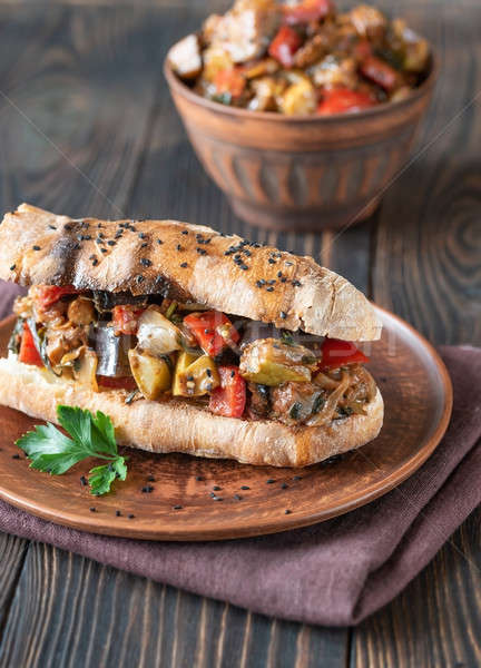 Sandwich with ratatouille on the plate Stock photo © Alex9500