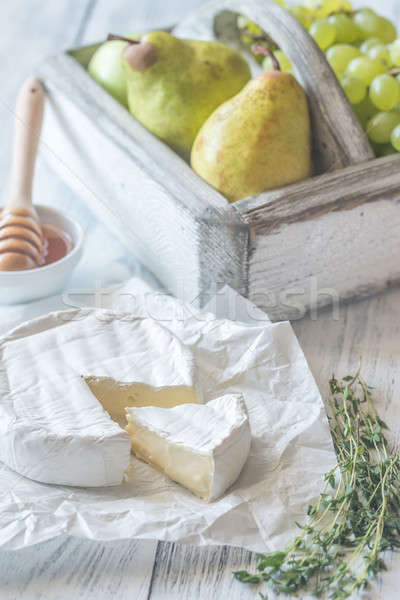 Camembert gruszki winogron owoców polu głowie Zdjęcia stock © Alex9500