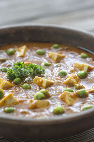 Bowl of mattar paneer Stock photo © Alex9500