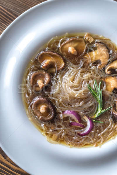 Portion of shiitake ginger soup Stock photo © Alex9500