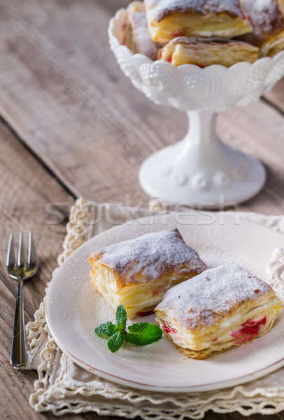 Mille-feuille with fresh cherry Stock photo © Alex9500