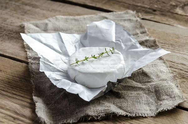 Camembert queso papel alimentos vino vidrio Foto stock © Alex9500