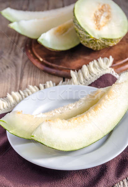 Stock photo: Piel De Sapo Melon On The Wooden Background