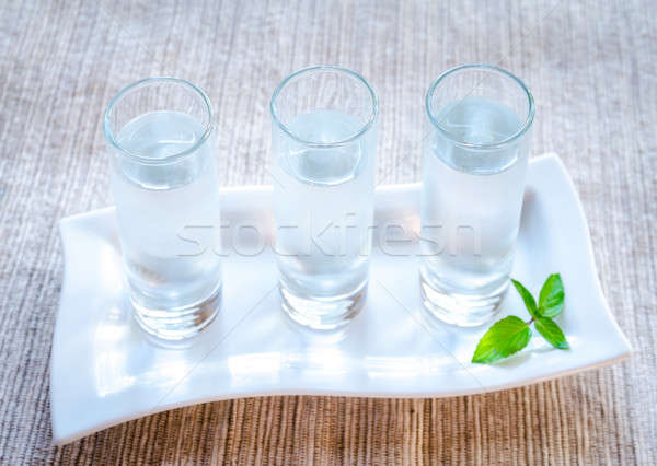 óculos vodka comida festa verde bar Foto stock © Alex9500