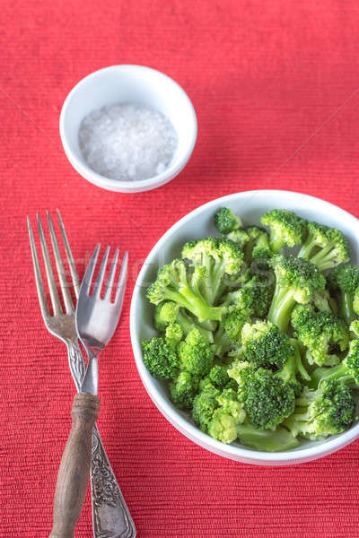 Bowl of cooked broccoli with seasonings Stock photo © Alex9500