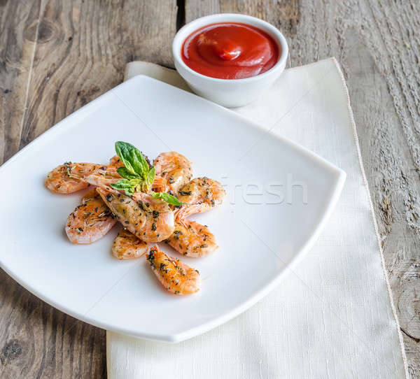 Shrimps with sauce Stock photo © Alex9500