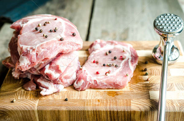 Raw pork steaks Stock photo © Alex9500