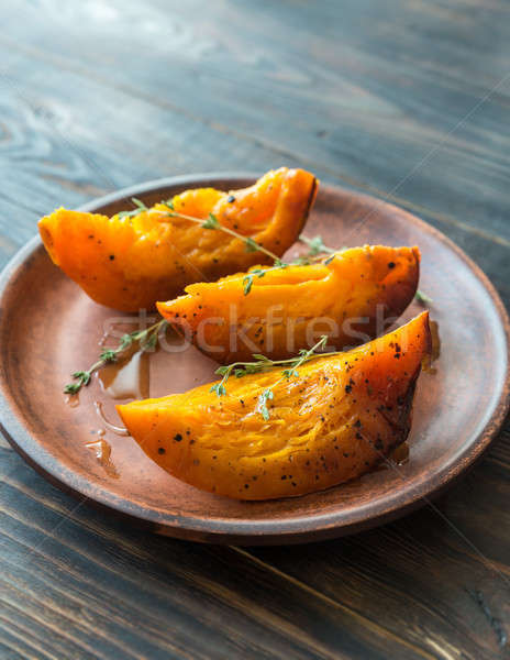 Sült sütőtök tányér háttér narancs ősz Stock fotó © Alex9500
