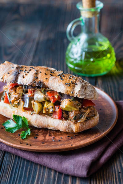 Sandwich with ratatouille on the plate Stock photo © Alex9500