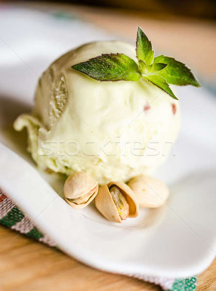 Pisztácia fagylalt étel szeretet háttér jég Stock fotó © Alex9500