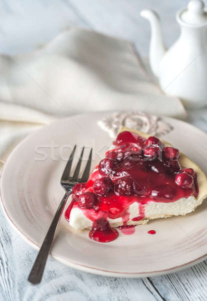 Tart with cream cheese and cherries Stock photo © Alex9500