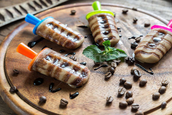 Coffee popsicles with chocolate topping Stock photo © Alex9500